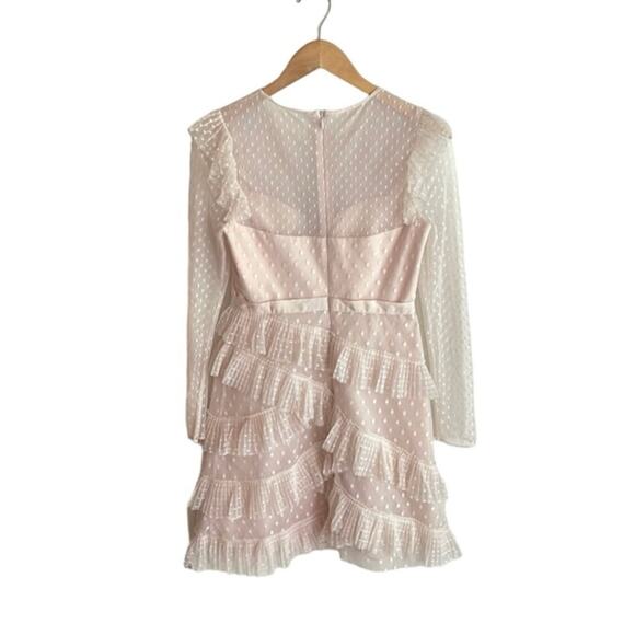 BCBGMAXAZRIA Pleated Tulle Mini Dress in Regal Champagne - Picture 3 of 16